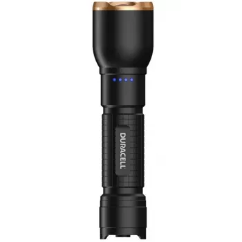 Žibintuvėlis Duracell DF2500R — juodas, rankinis įkraunamas žibintuvėlis