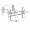 Sieninis televizoriaus laikiklis ART AR-85 32–70 colių televizoriams, iki 45 kg, pasvirimas -15–5°, pasukimas 45°, ištiesimas 118–622 mm, VESA 75x75–600x400