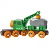 Vagonėlis BRIO Clever Crane Wagon Lift and Load juoda žalia