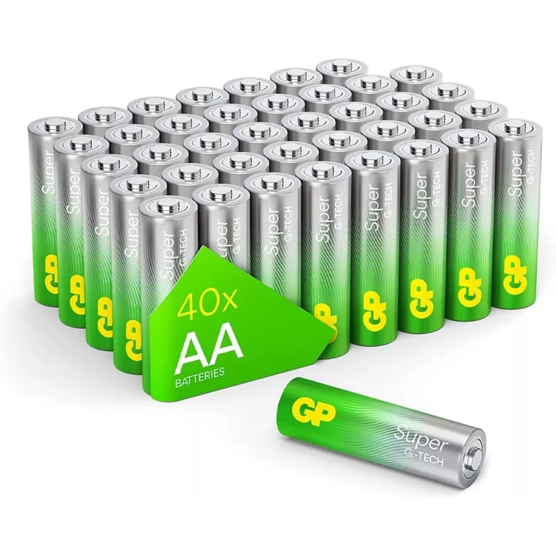 AA šarminės baterijos GP Long Lasting Power 1.5 V, pakuotėje 20