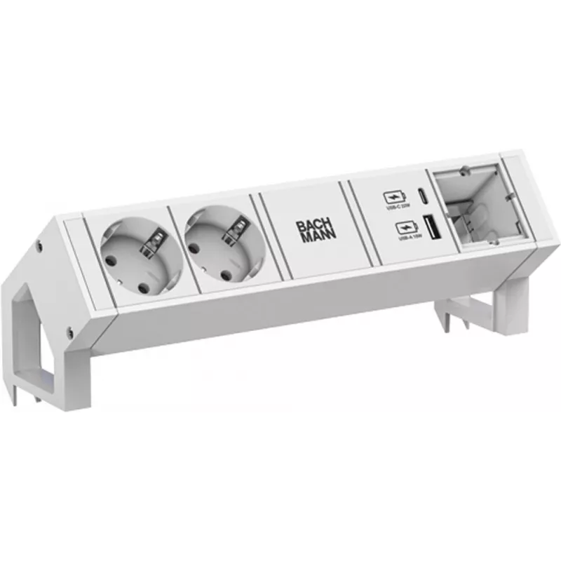 Maitinimo juosta Bachmann DESK2 su 2x CEE 7/3 lizdais, modelis 902.3213