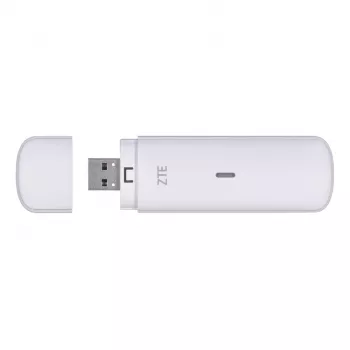USB korinis modemas ZTE MF833N, nešiojamas USB formos faktorius, 4G LTE-FDD/TDD iki 150 Mbps, HSUPA/2G palaikymas, microSD lizdas, baltas