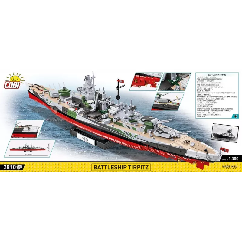 Karo laivo modelis COBI COBI-4839 Surinkimo rinkinys 1:300 Ilgis 870 mm Aukštis 215 mm