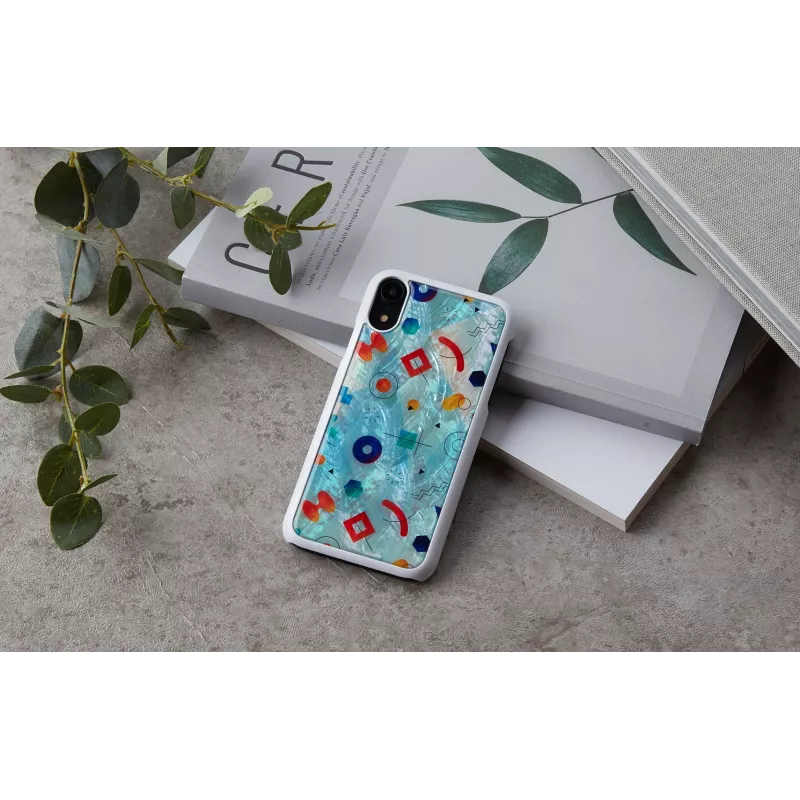 „iKins“ išmaniojo telefono dėklas, skirtas „iPhone XR“ — baltas apsauginis dangtelis „Poppin Rock“