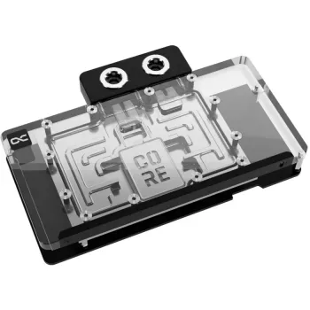 Grafikos plokštės vandens blokas Alphacool Core RX 9070 XT Hellhound+ permatomas chromas su galine plokšte
