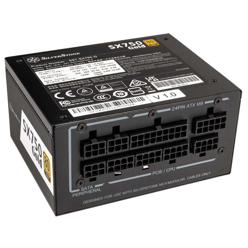 SilverStone SST-SX750-G 80 PLUS Gold modulinis - 750 W - SFX - 80 PLUS Gold