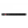 Maitinimo skirstymo įrenginys LANBERG PDU-10I-0200-IEC-BK — 10× C13 lizdų, 2 m kabelis, 10 A, 2500 W, juodas
