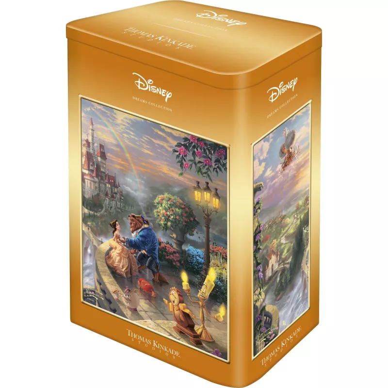 Thomas Kinkade Studios: Disney - Beauty and the Beast in the Nostalgia Metal Tin, Puzzle 500 Pieces