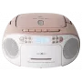 Nešiojamas boombox Reflexion RCR2260DAB — balta/rožinė, DAB+ skaitmeninis radijas, veikia su baterijomis ir iš tinklo