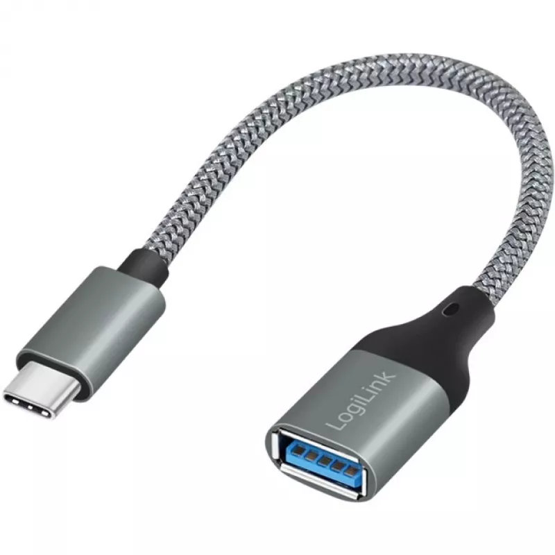 LogiLink USB 3.2 Gen1 Type-C adapteris C/M į USB-A/F OTG aliuminis 0,15 m