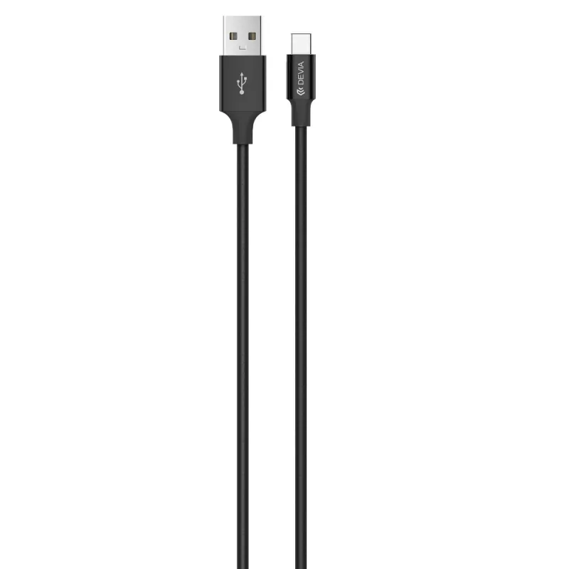 USB Type-C laidas Devia Pheez Series 1 m, 5 V 2.4 A, juodas