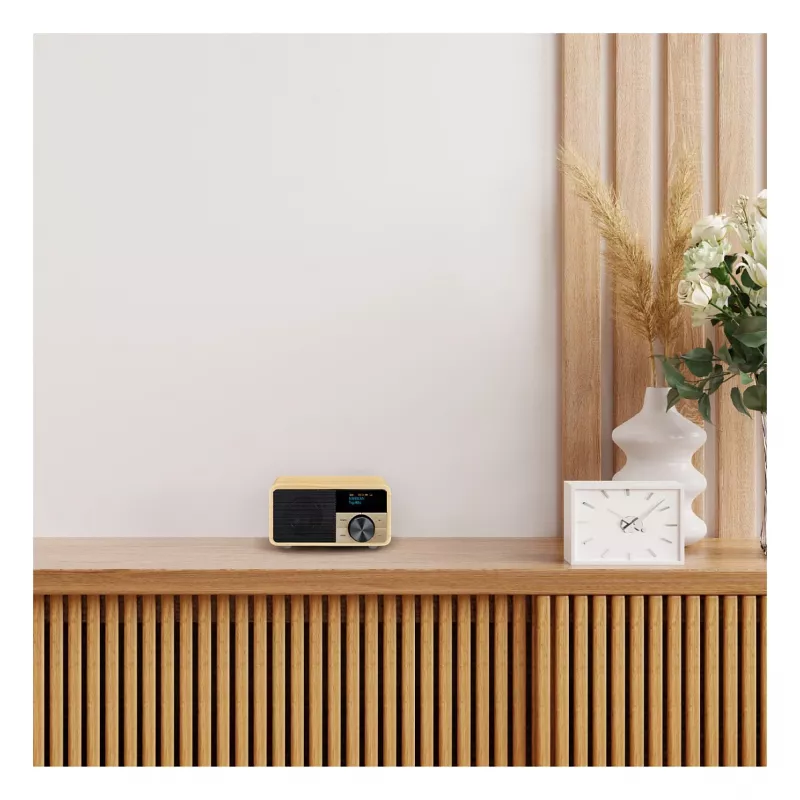Stalinis radijo imtuvas Sangean DDR-7 Natural Wood FM AM Bluetooth, medinis korpusas, FM/AM derintuvas, Bluetooth garso srautas