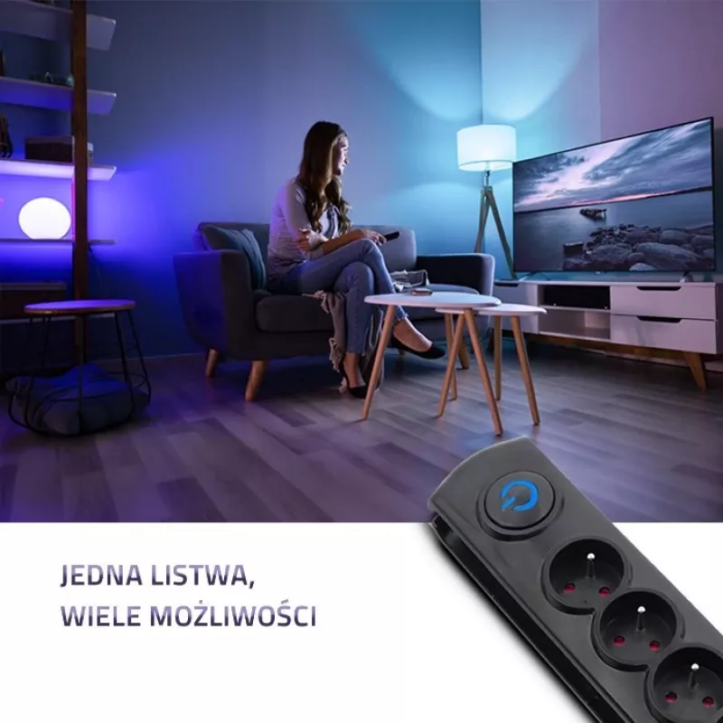 Apsauga nuo viršįtampių Qoltec 50172 Juoda 6 AC kištukiniai lizdai 230V 5m