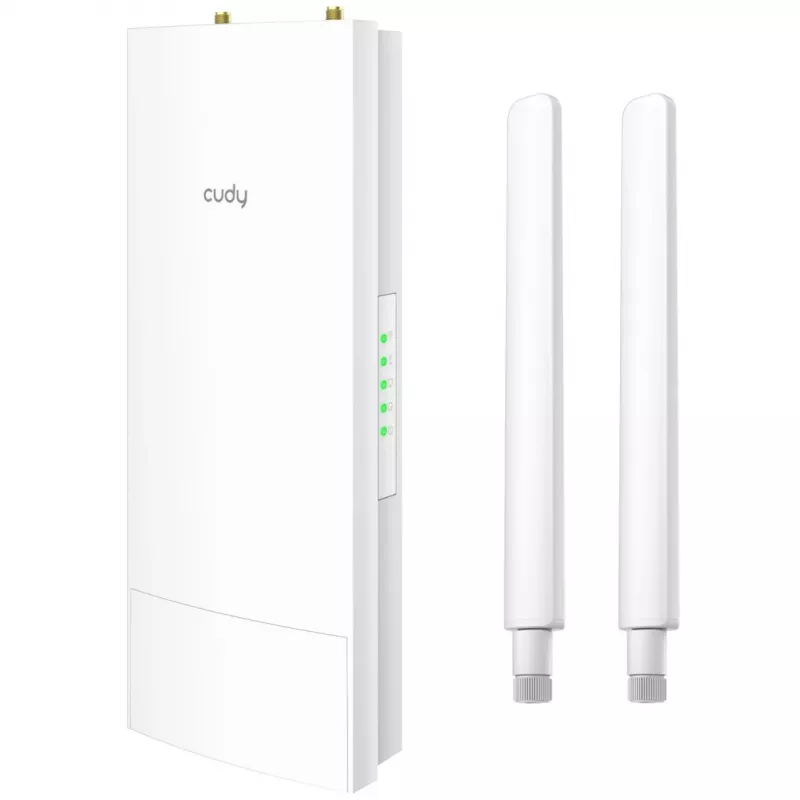Lauko prieigos taškas Cudy AP3000 Outdoor — Dviejų juostų 2,4/5 GHz, IP65, PoE, 1x RJ-45, 2× išorinės RP‑SMA antenos