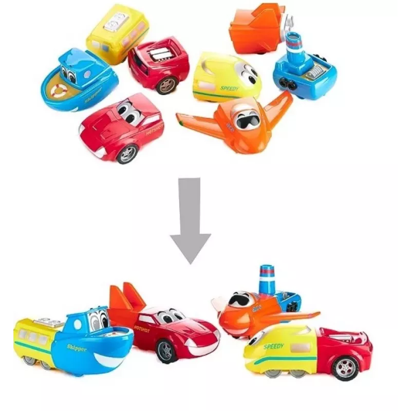 Transporto priemonių rinkinys Popular Playthings Mix or Match Junior 1 Daugiaspalvis