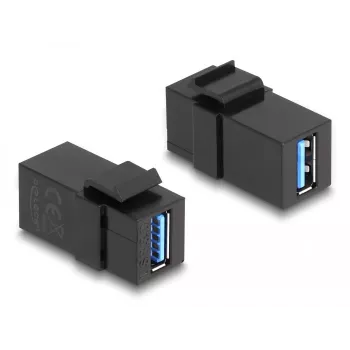 DeLOCK Keystone modulis USB 3.0 A jungtis-į jungtį, juoda, 1:1