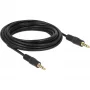 DeLOCK - garso kabelis - 28 AWG - Mini-Phone 3,5 mm, 4 kontaktų (M) - Mini-Phone 3,5 mm, 4 kontaktų (M) - 5,0 m - ekranuotas - juodas (83438)