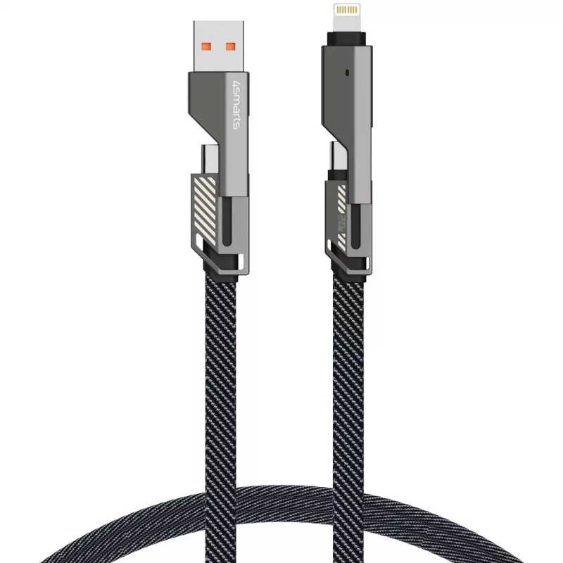 4smarts USB-C laidas ComboCord Flat 240W+ su raktų pakabuku - Laidas - Skaitmeninis/Duomenų