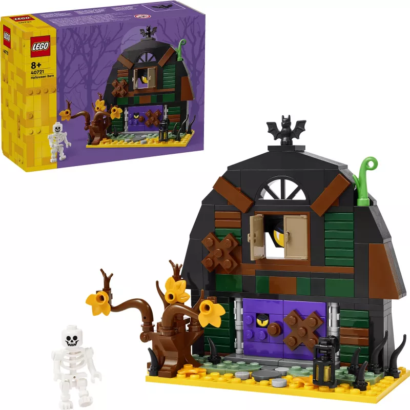 Konstravimo žaislas LEGO Iconic Halloween Barn 40721 rinkinys, 205 dalys, 1 minifigūrėlė, 140×170×60 mm