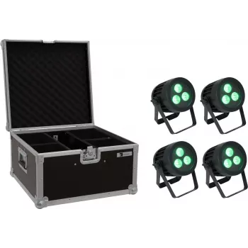 LED PAR rinkinys EUROLITE 20000846 — 4 prožektoriai, kiekvienas su 3×8W QCL Spot