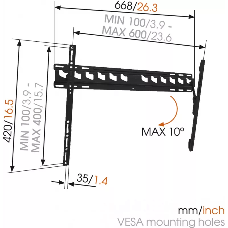 Vogels MA4010-A1 TILT sieninis laikiklis 40-65