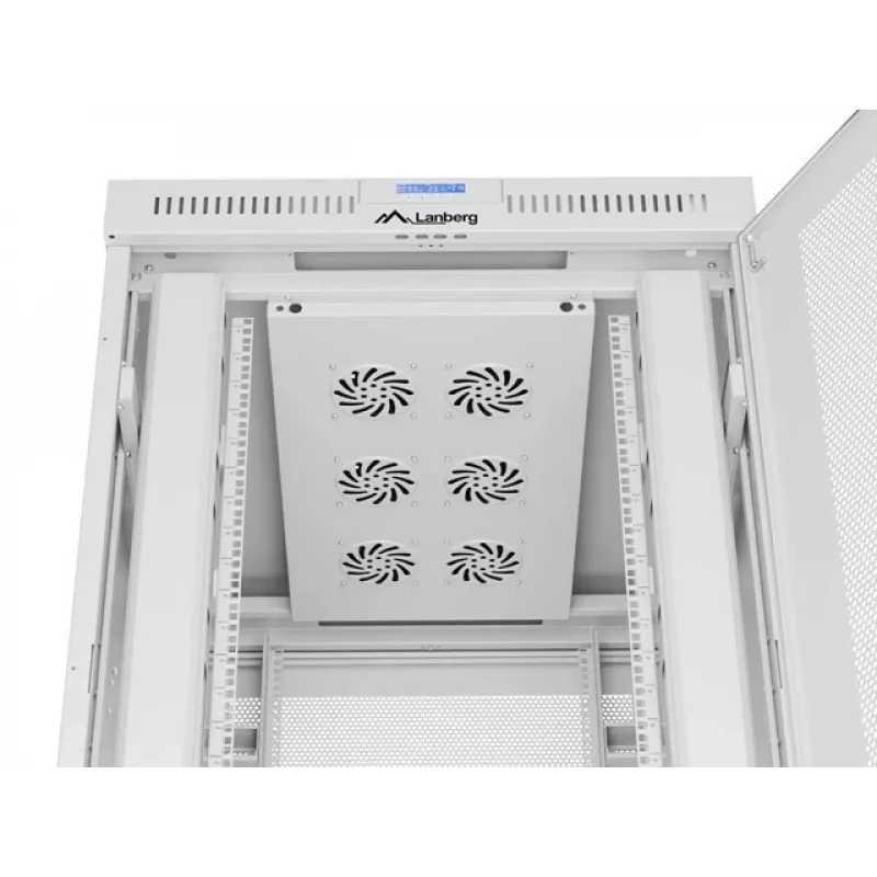 GRINDINĖS MONTAVIMO spintelė 19 27U 800X1000 PILKA PERFORUOTA LCD DURYS LANBERG (PLOKŠČIA PAKUOTĖ)