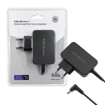 Maitinimo adapteris Qoltec 51032 45W patalpų naudojimui juodas nešiojamiesiems kompiuteriams