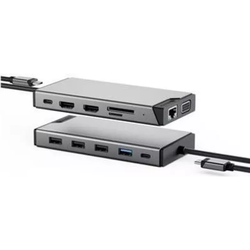 Dokų stotelė ALOGIC DUCDDV3V2 12-in-1 trigubo ekrano USB-C su maitinimo tiekimu ir daugiafunkciu jungiamumu