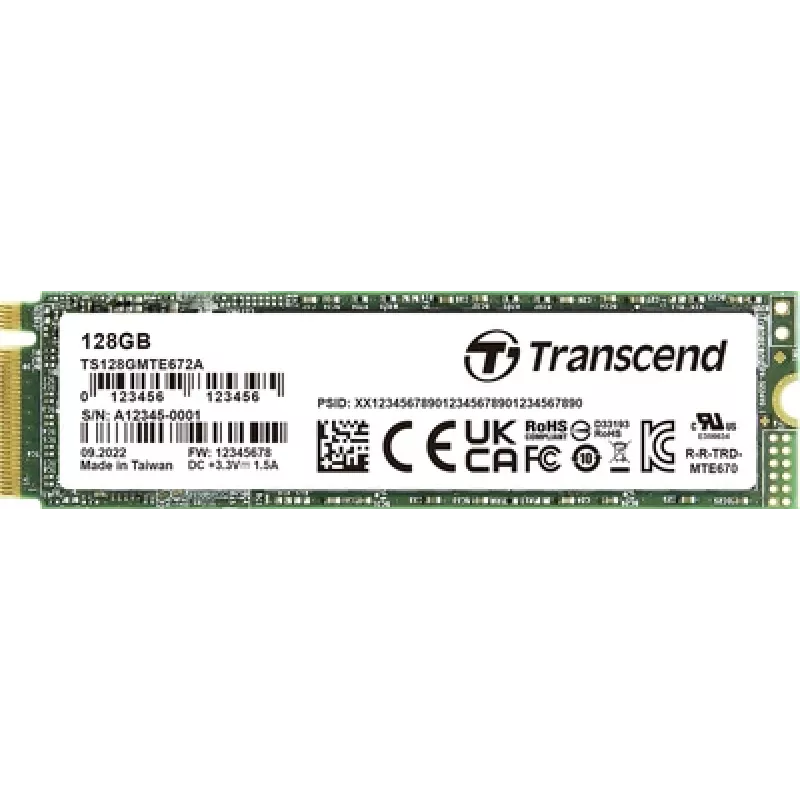 Transcend 128 GB vidinis PCIe SSD TS128GMTE672A-VS1 (TS128GMTE672A-VS1)