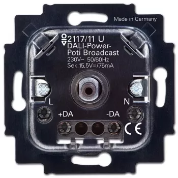 Įleidžiamas sukamasis šviesos reguliatorius Busch-Jaeger 2117/11 U, 230 V kintamoji srovė, 50–60 Hz, juodas