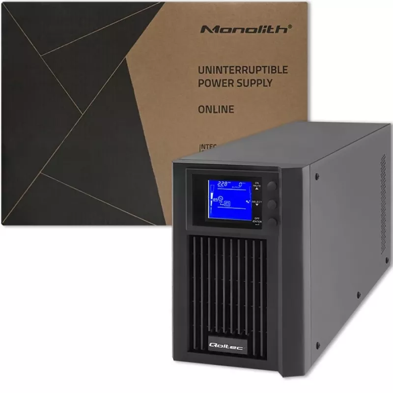 Nepertraukiamo maitinimo šaltinis QOLTEC 53981 On line 2kVA, 2000 VA galia