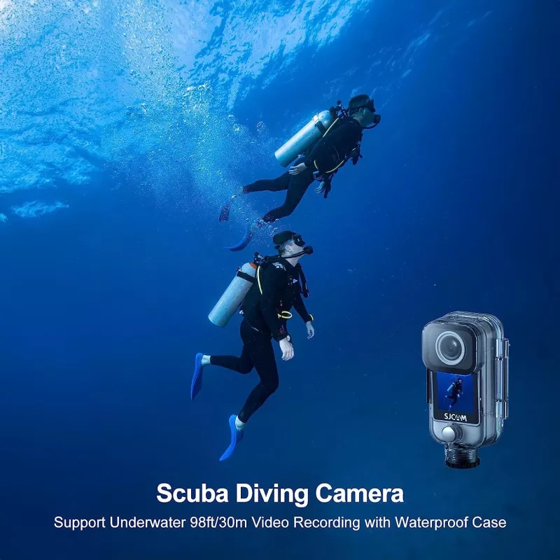 Veiksmo kamera SJCam C300 4K 30 kadrų per sekundę, kompaktiška vandeniui atspari konstrukcija