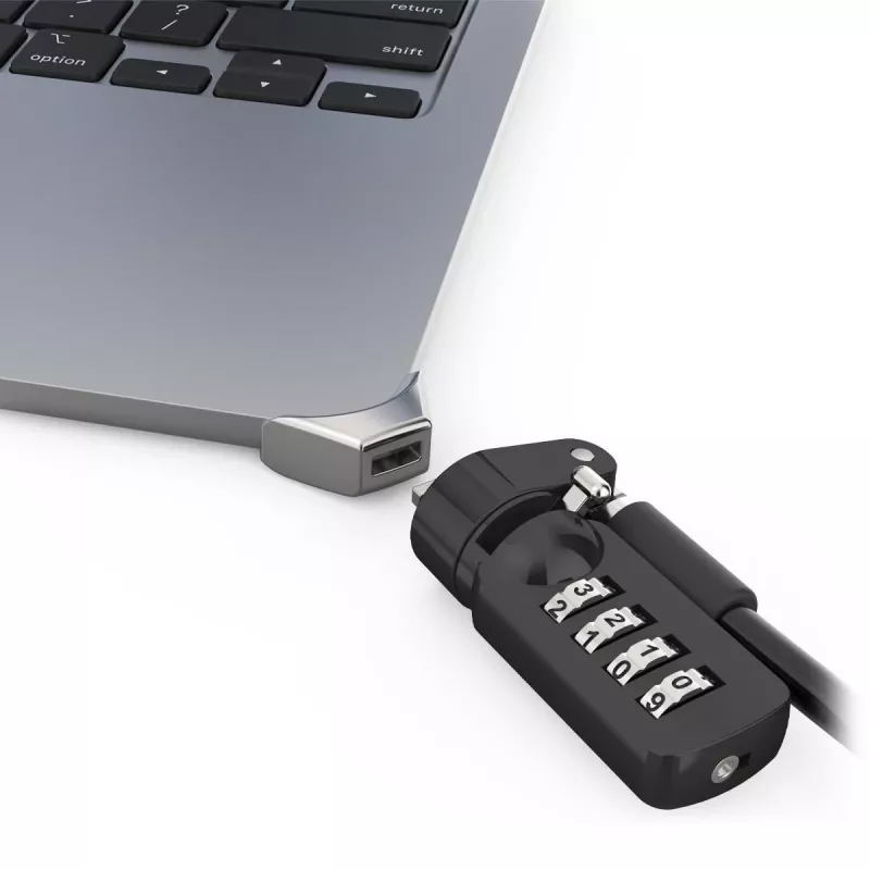 Compulocks Ledge adapter, skirtas MacBook Air 15 colių M2 M3, su kombinuotu kabelio užraktu, sidabrinis