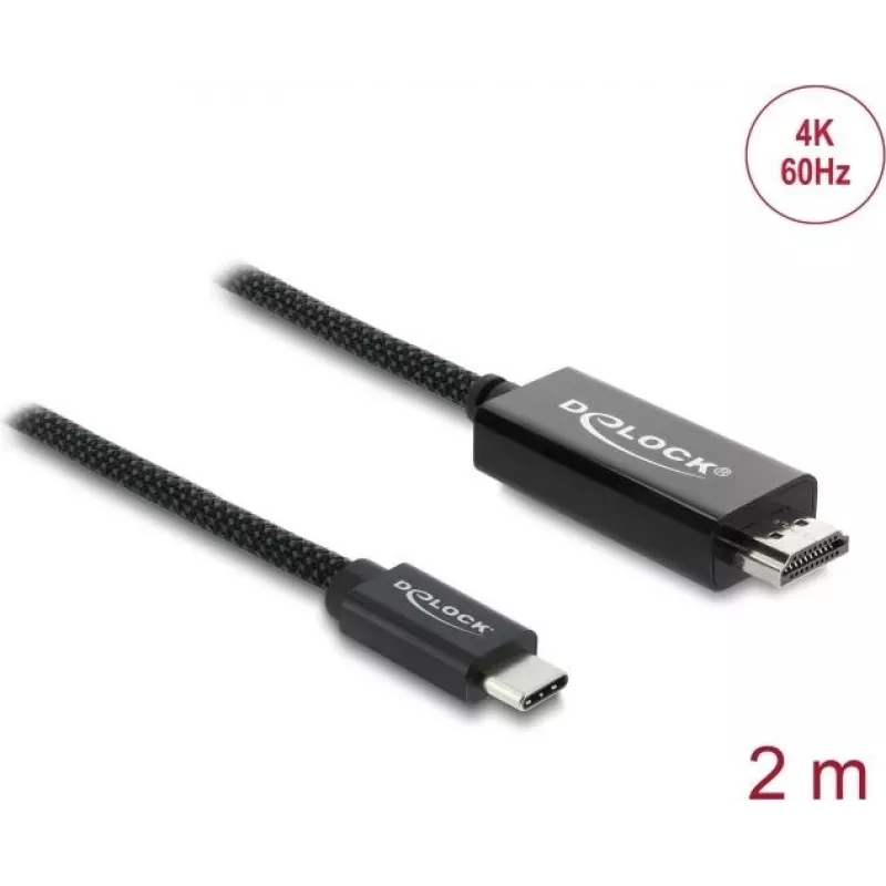 DELOCK USB Type-C į HDMI vaizdo kabelis 2 m (DP Alt Mode) juodas