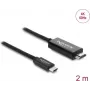 DELOCK USB Type-C į HDMI vaizdo kabelis 2 m (DP Alt Mode) juodas