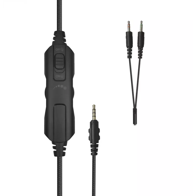 Žaidimų ausinės White Shark GH-2540 Elephant Juoda su RGB apšvietimu ir nuimamu mikrofonu