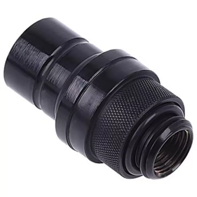 Jungtis Alphacool 17440 — žalvarinė kompiuterinio aušinimo jungtis, juoda, 32×86×32 mm