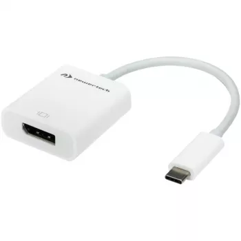 USB adapteris, USB-C kištukas > DisplayPort lizdas (balta, 11 cm)