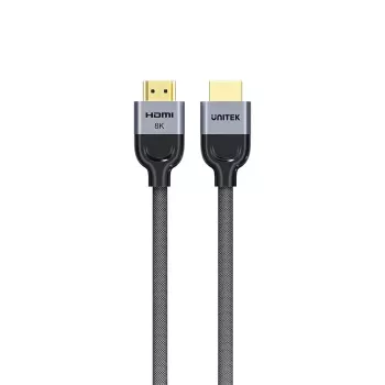 HDMI laidas Unitek C11093RGY01-1M — 1 m, HDMI 2.1, 48 Gbit/s, 8K (7680×4320), 144 Hz, paauksuotos jungtys