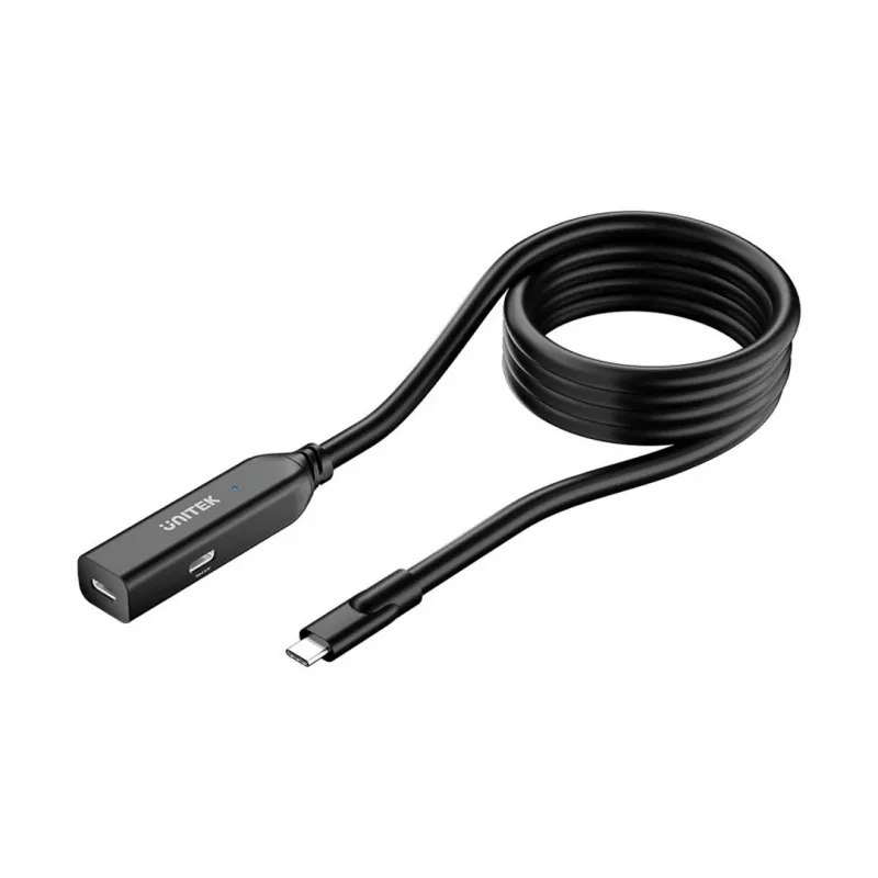 Prailginimo laidas Unitek U1335ABK01 USB-C patinas į patelę, 10 Gbps, 5 m, juodas