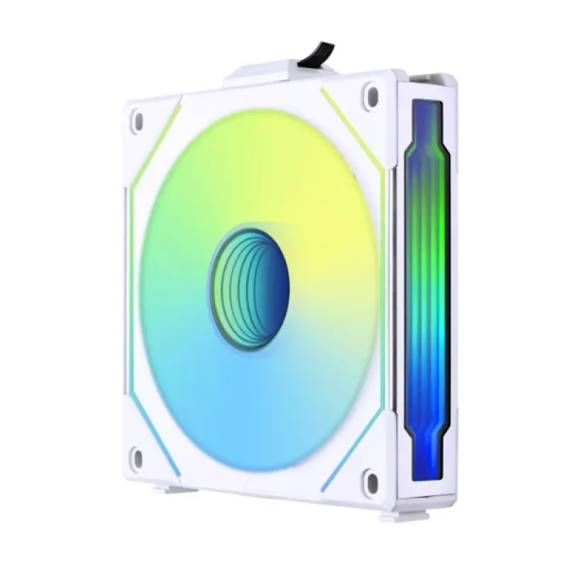 120 mm Lian Li UNI FAN SL-INF belaidis ARGB PWM — baltas, modulinė magnetinė ventiliatorių sistema