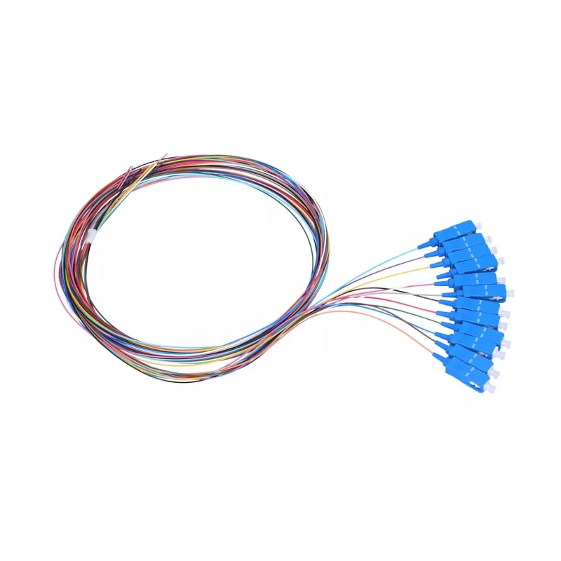 „Pigtail“ rinkinys SC/UPC vienmodis Extralink G.652D 900µm FTTH 1,5 m 12 vnt. 12 spalvų