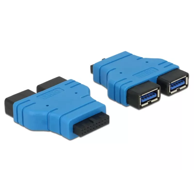 USB 3.0 šakotuvas DeLOCK 65670 juoda mėlyna