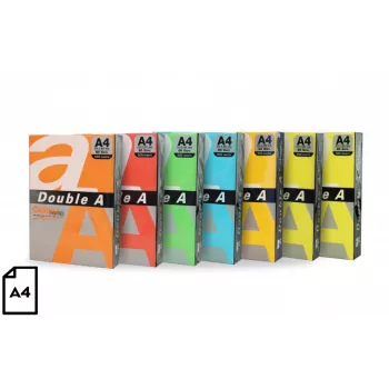 Spalvotas popierius Double A, 80g, A4, 500 lapų, Rainbow 5, 5 spalvos