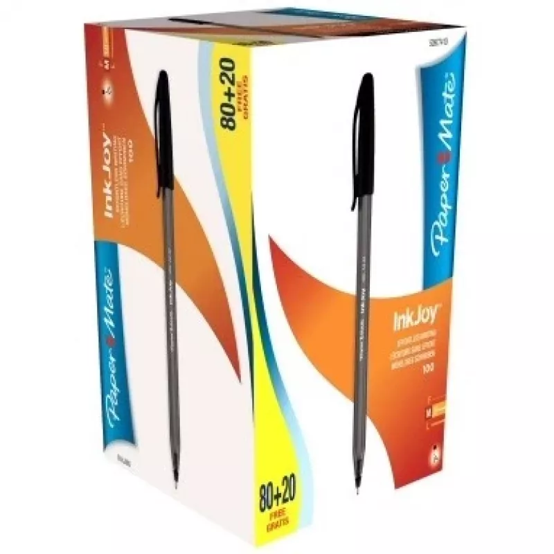 Papermate Inkjoy 100 juodas standartinis šratinukas (vidutinis, 100 vnt.)