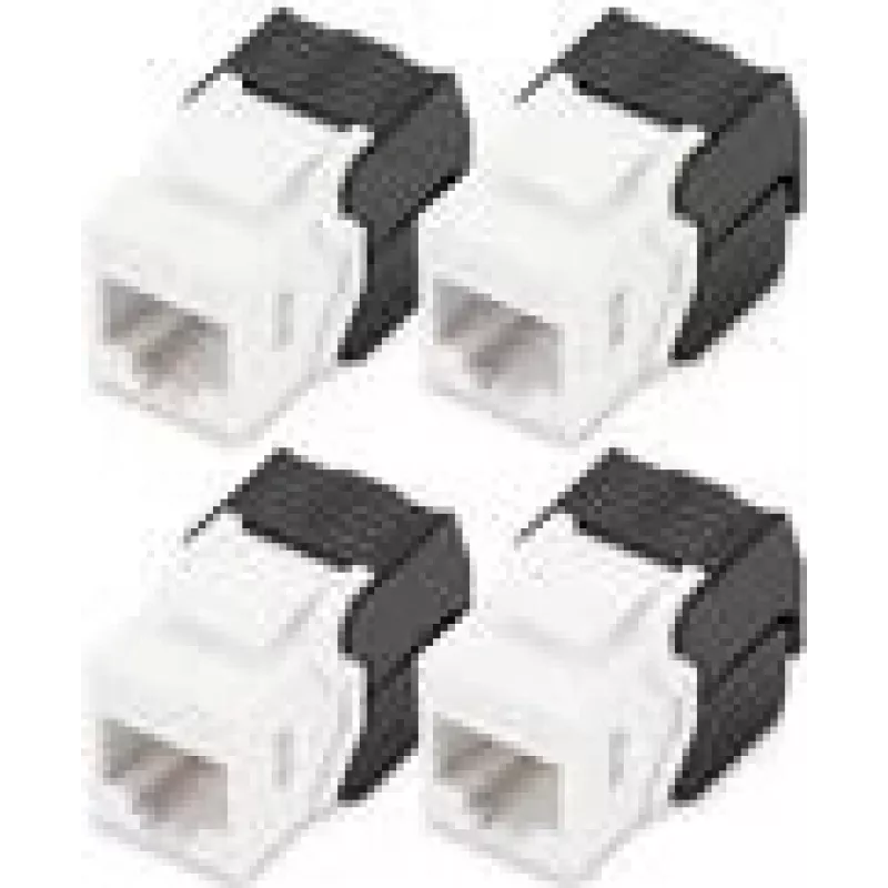 Digitus CAT 6 Keystone lizdai, neekranuoti, 4 vnt., plokšti, juodi ir balti, RJ-45