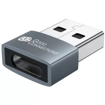 Good Connections adapteris USB 2.0 kištukas A į USB-C lizdą aliuminio korpusas pilkas (USB-AD203)