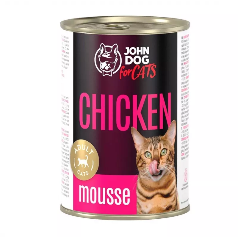 JOHN DOG Katėms Vištienos putėsiai - šlapias kačių maistas - 400g