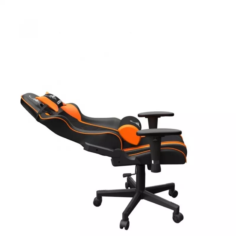 Žaidimų kėdė GEMBIRD GC-SCORPION-04X juodai oranžinė ergonomiško dizaino, reguliuojama sėdynė, aukšta atlošo dalis