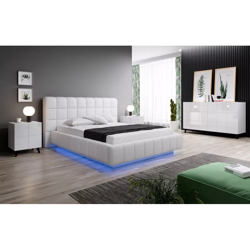 Cama Naktinis staliukas REJA baltas blizgus/baltas blizgus